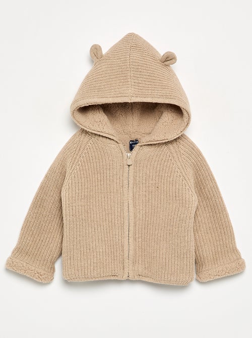 Schapenvachtgevoerd vest met capuchon - Kiabi