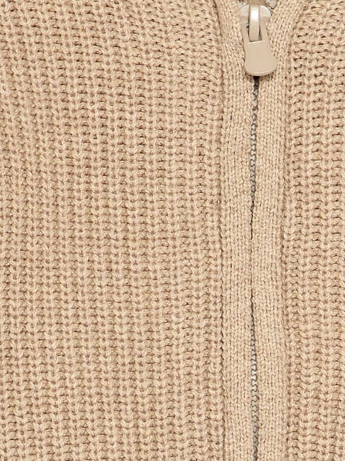 Schapenvachtgevoerd vest met capuchon - Kiabi