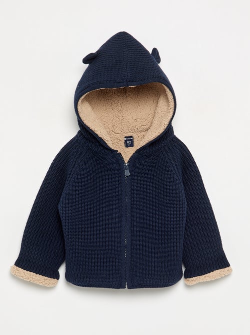 Schapenvachtgevoerd vest met capuchon - Kiabi