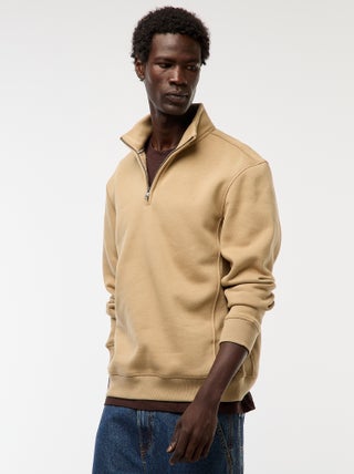 Schipperstrui met opstaande ritskraag