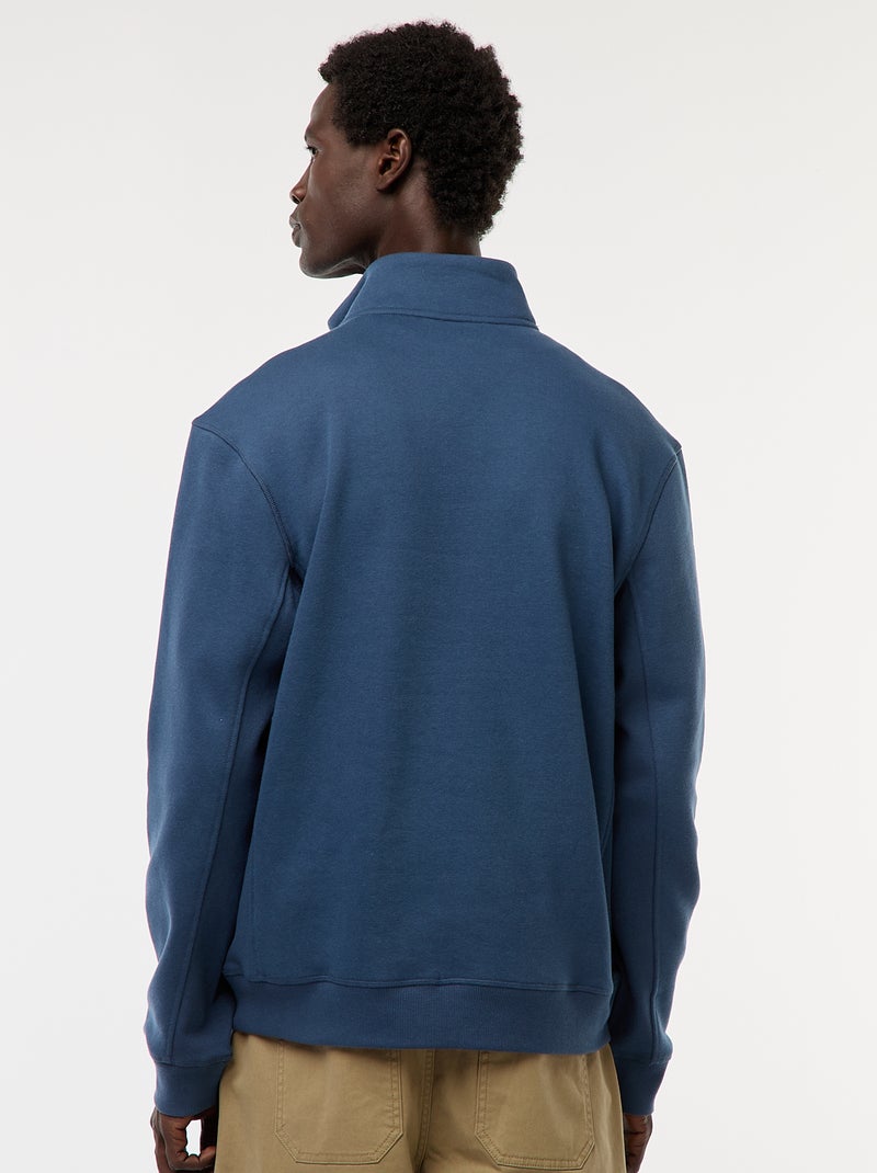 Schipperstrui met opstaande ritskraag Blauw - Kiabi