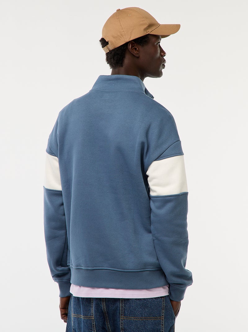 Schipperstrui met opstaande ritskraag Blauw - Kiabi