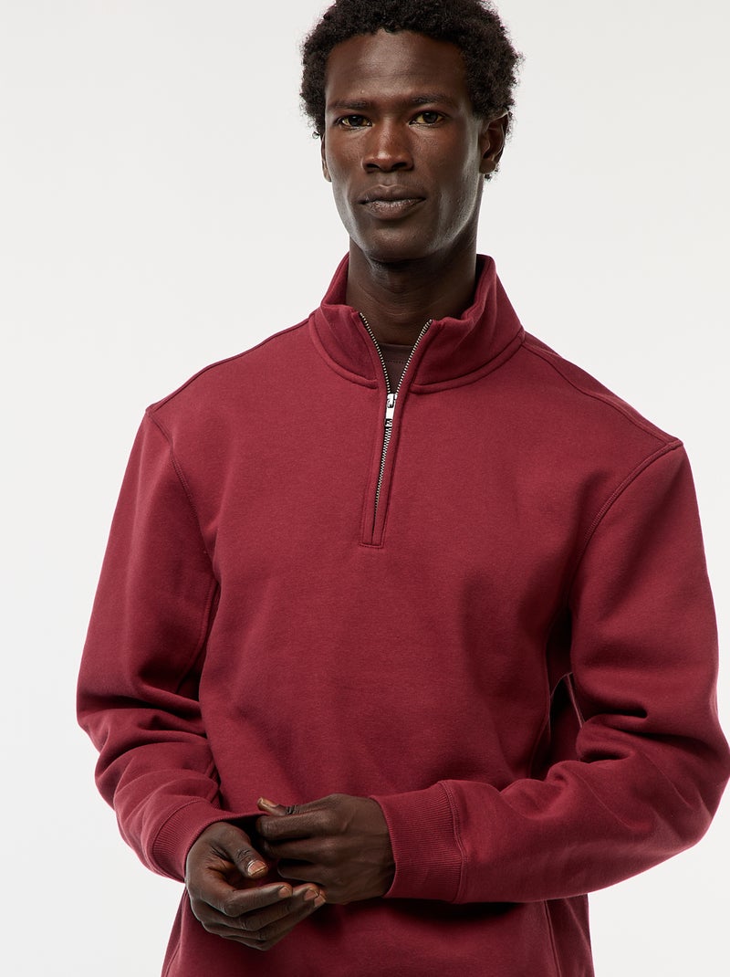 Schipperstrui met opstaande ritskraag Rood - Kiabi