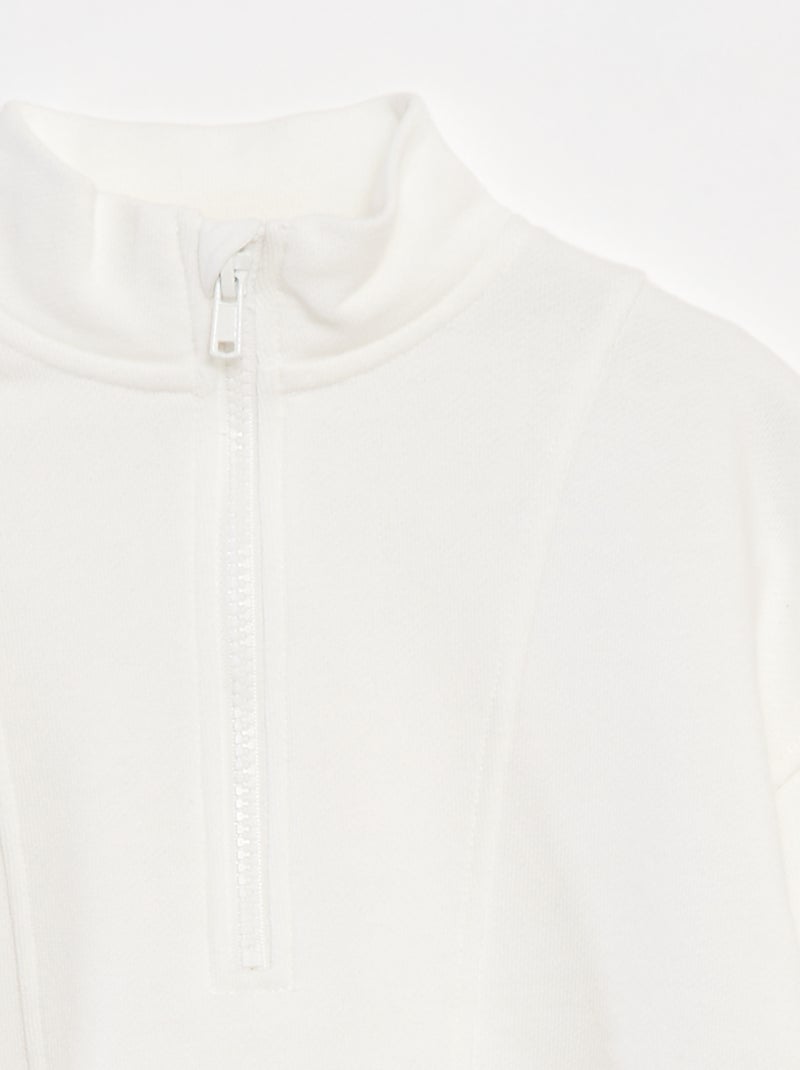 Schipperstrui met ritskraag Wit - Kiabi