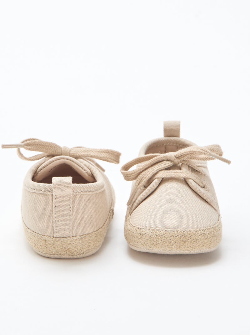 Schoenen met veters van stof Biege - Kiabi