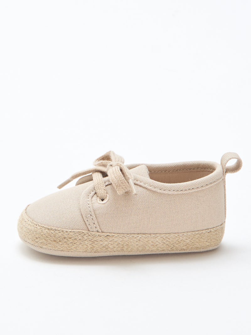 Schoenen met veters van stof Biege - Kiabi