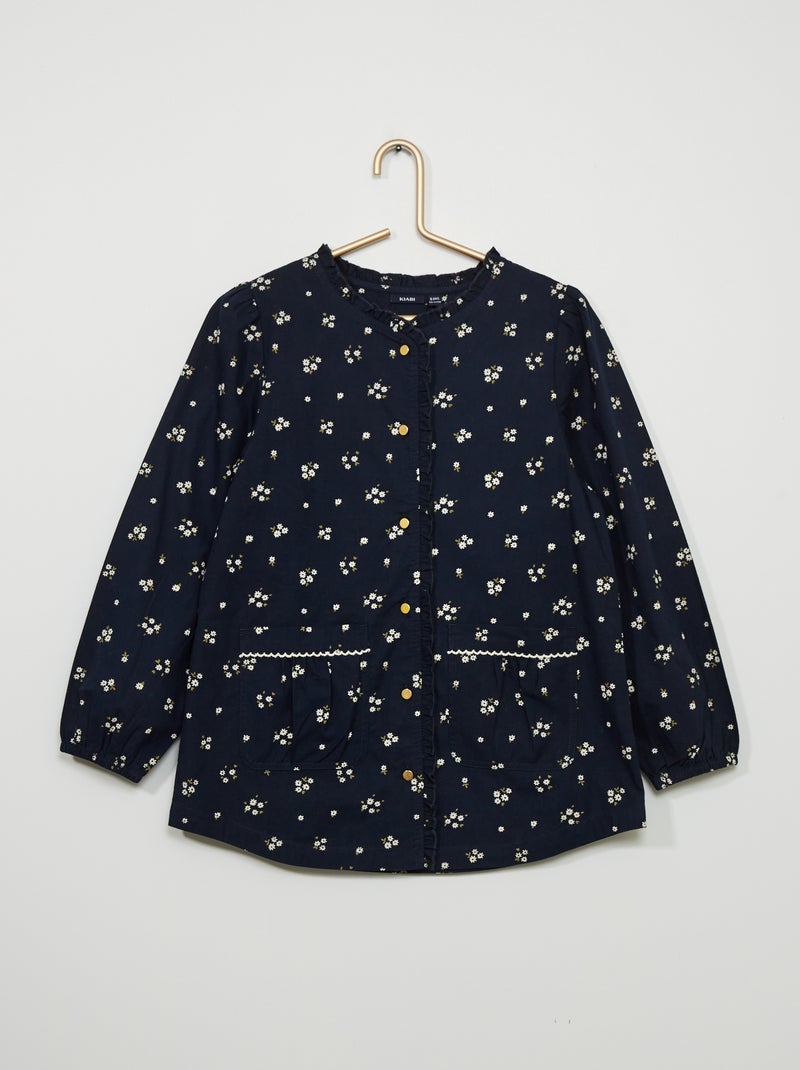 Schoolschort met bloemenprint BLAUW - Kiabi