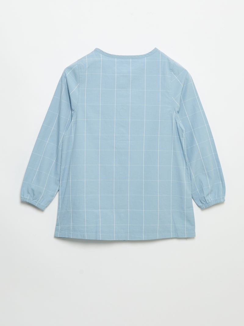 Schoolschort met lange mouwen Blauw - Kiabi