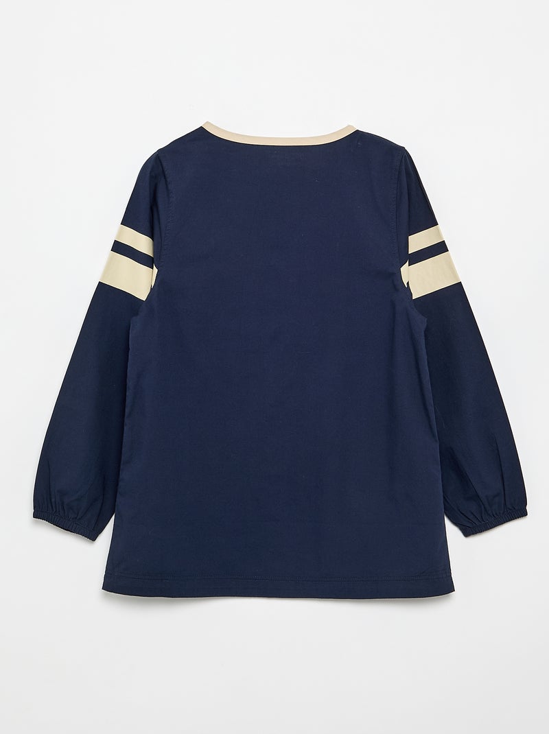 Schoolschort met lange mouwen Blauw - Kiabi