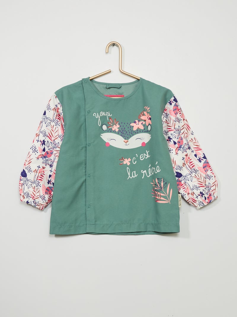 Schoolschort met print groen / roze - Kiabi