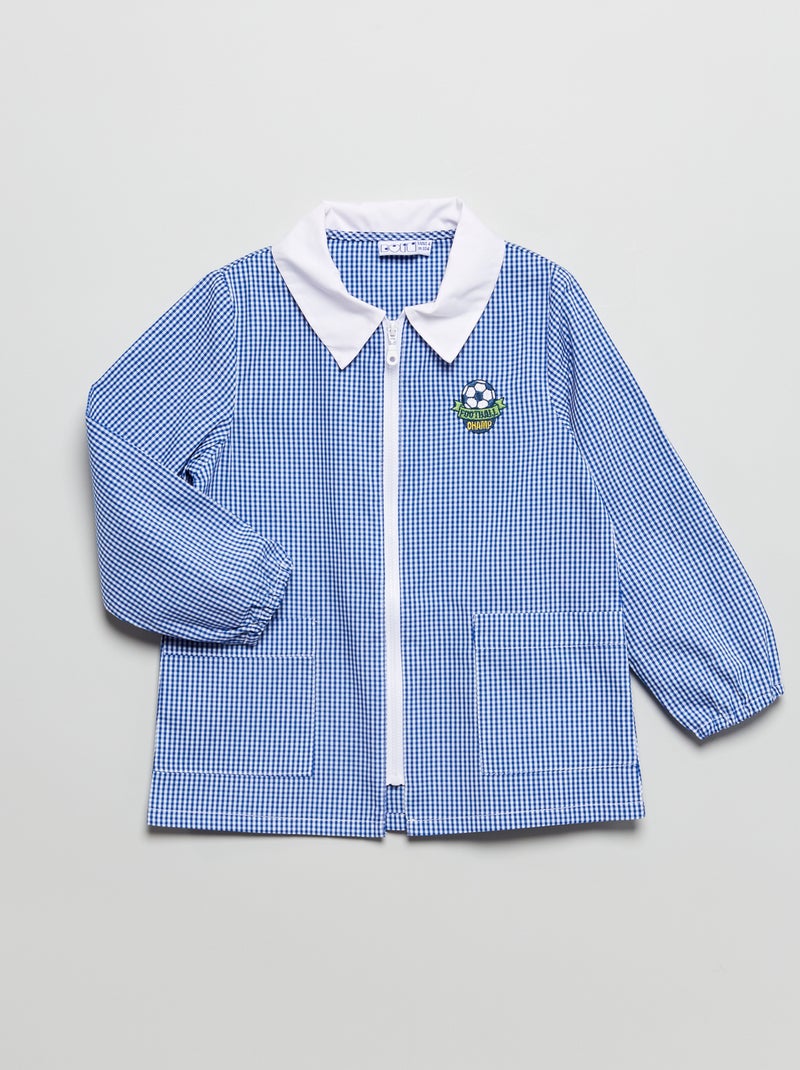 Schoolschort met voetbalembleem BLAUW - Kiabi