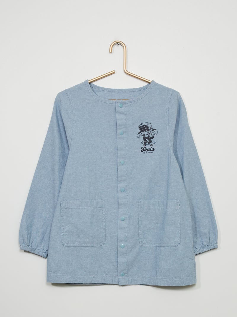 Schoolschort van chambray BLAUW - Kiabi