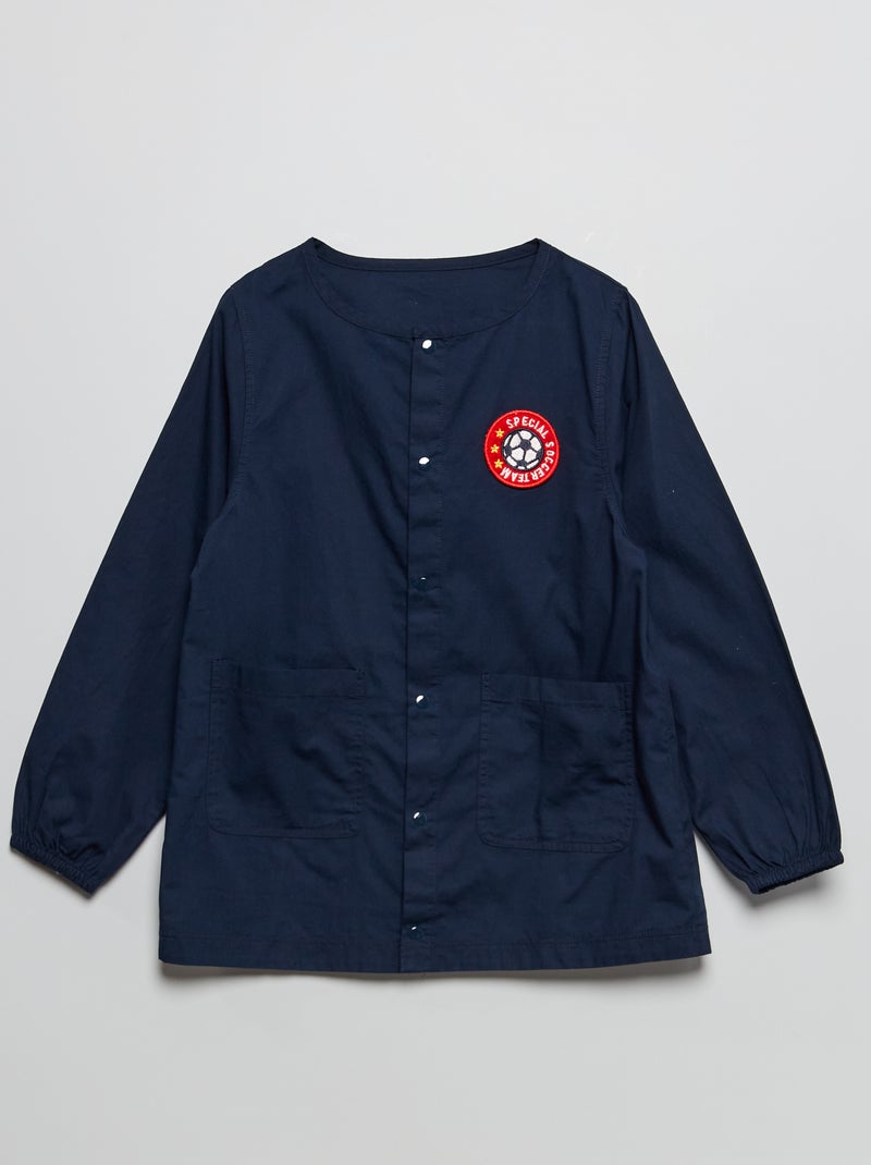 Schoolschort van popeline BLAUW - Kiabi