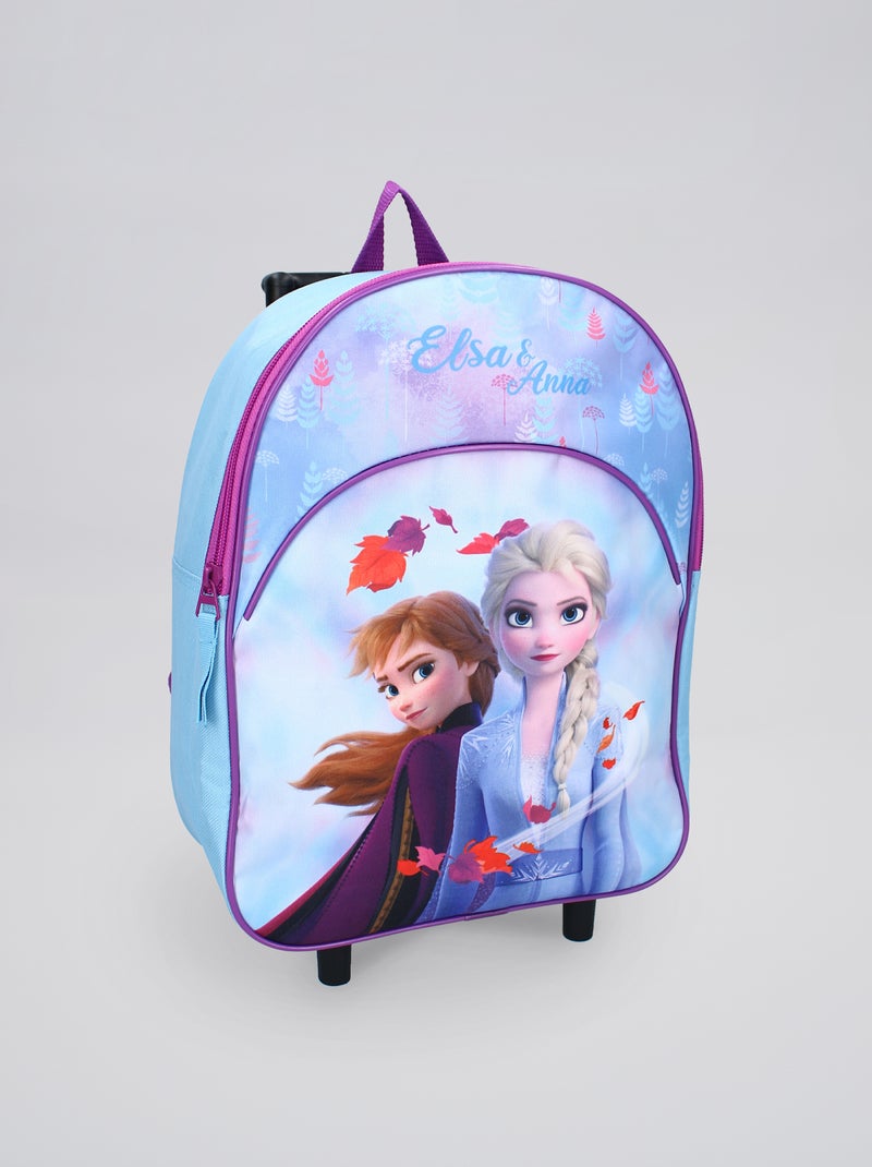 Schooltas met wieltjes en Frozen-print BLAUW - Kiabi