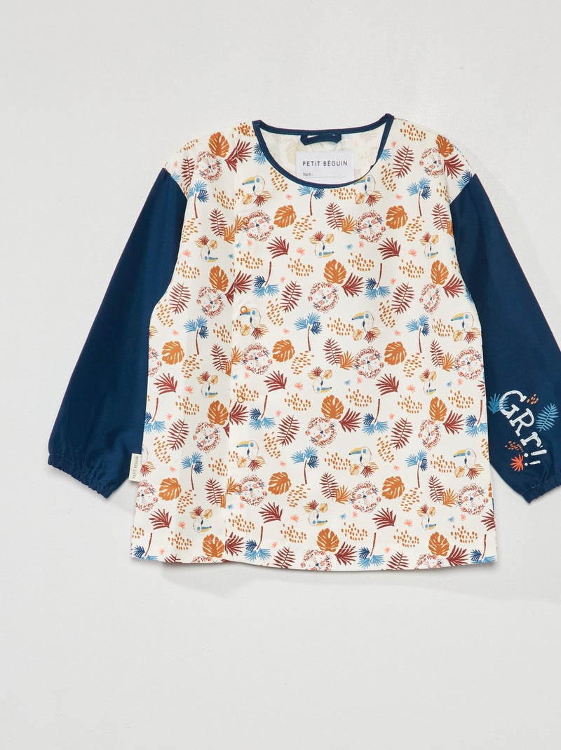 Schort met print en lange mouw BLAUW - Kiabi
