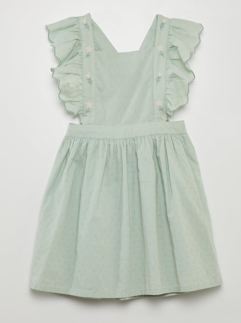 Schortjurk met borduursels blauw - Kiabi