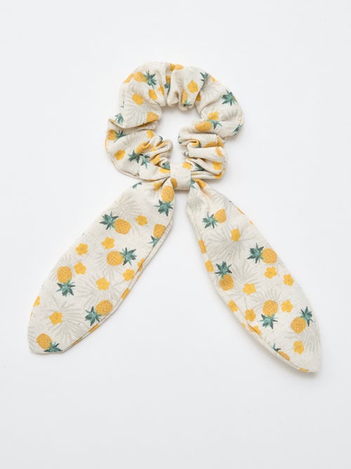 Scrunchie met ananasprint en lange strik - Kiabi