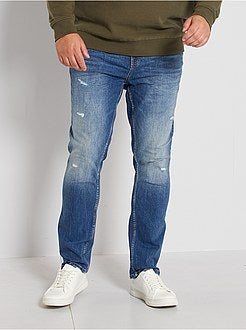 Semi-slim jeans met scheurtjes - Kiabi
