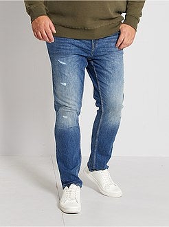 Semi-slim jeans met scheurtjes - Kiabi