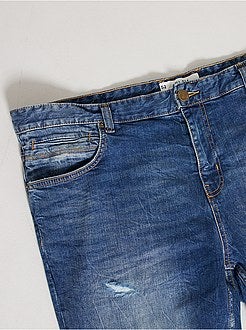 Semi-slim jeans met scheurtjes - Kiabi