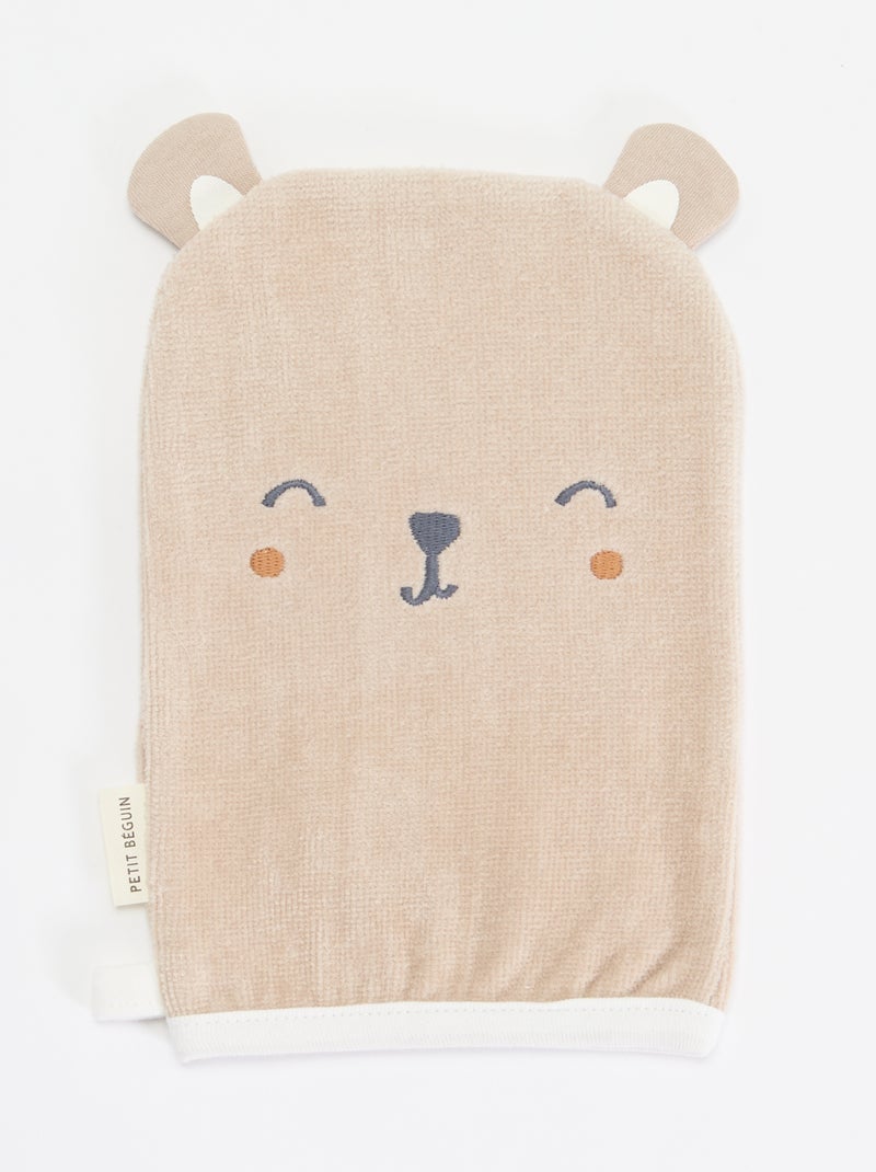 Set badcape met wanten - 2-delig Biege - Kiabi