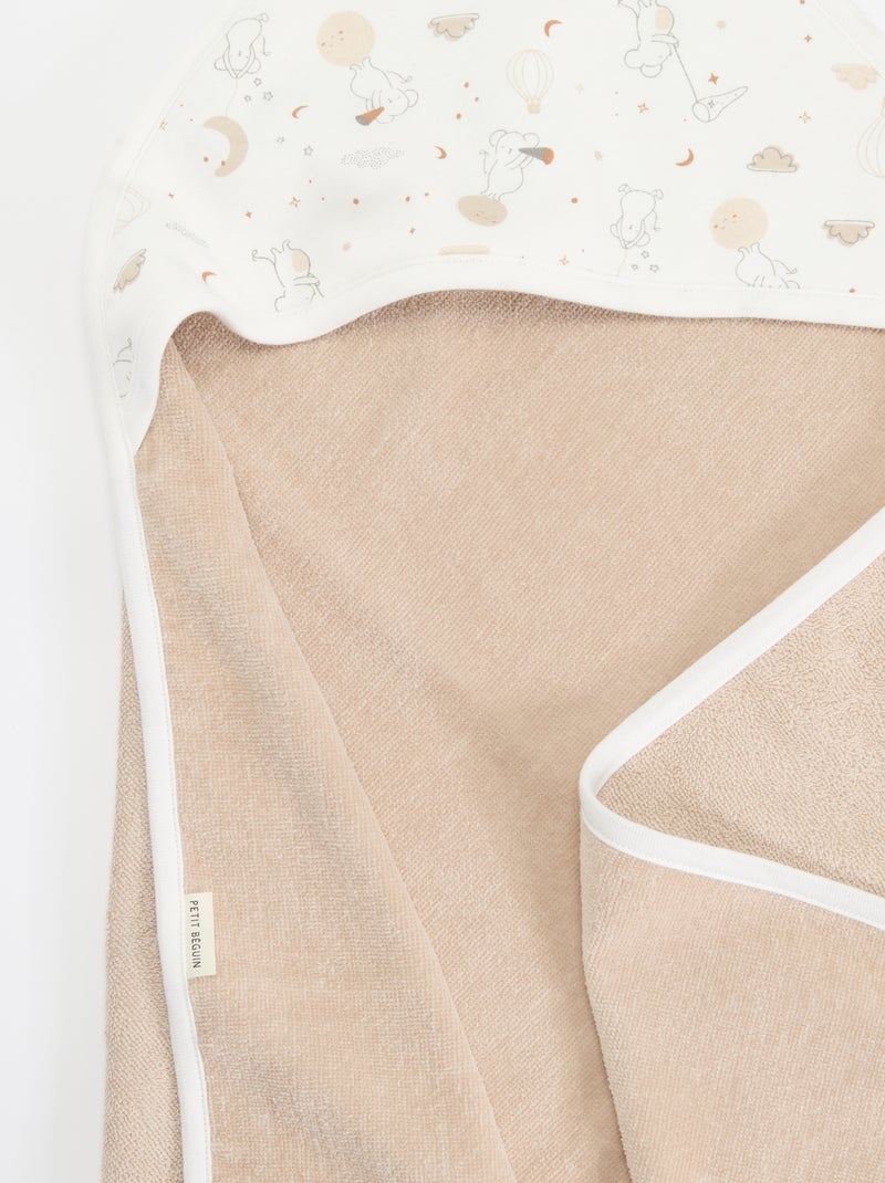 Set badcape met wanten - 2-delig Biege - Kiabi