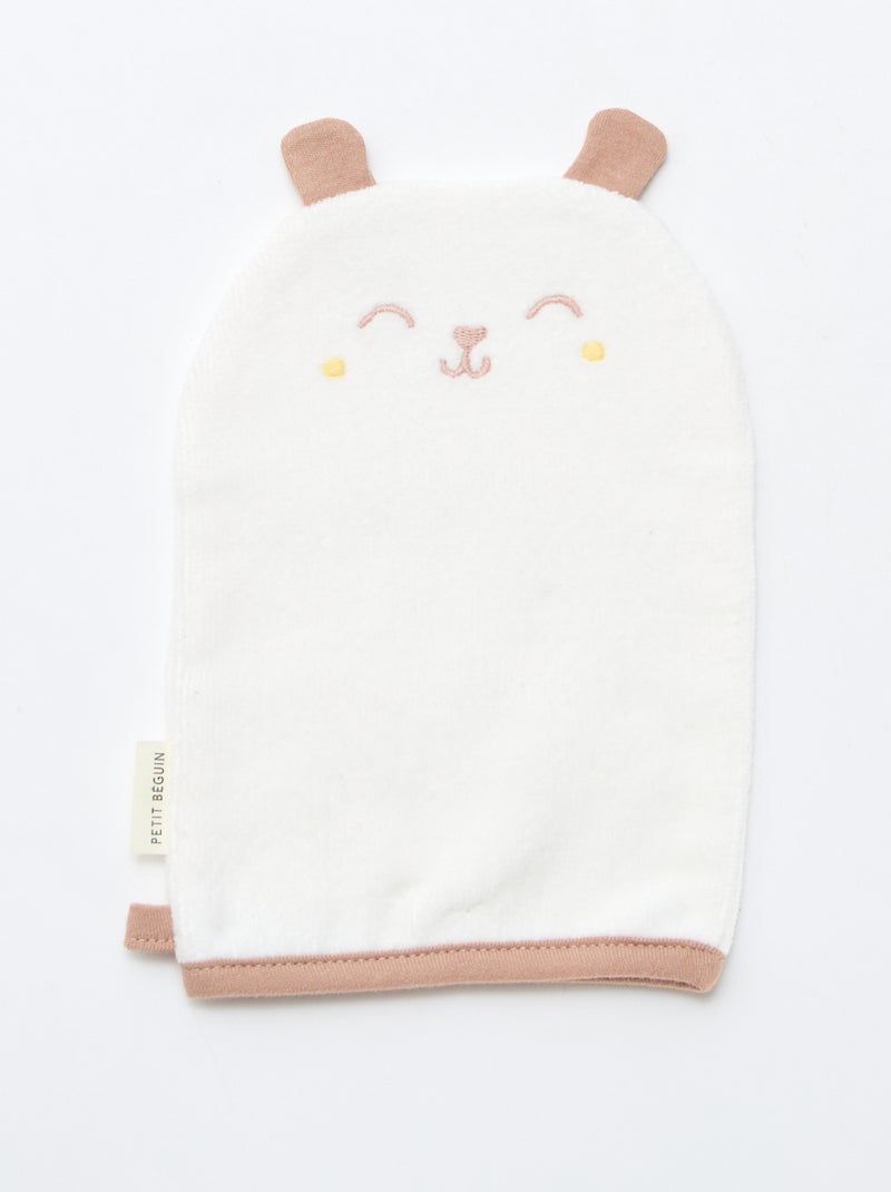 Set badcape + washandje 'Petit Béguin' Wit - Kiabi