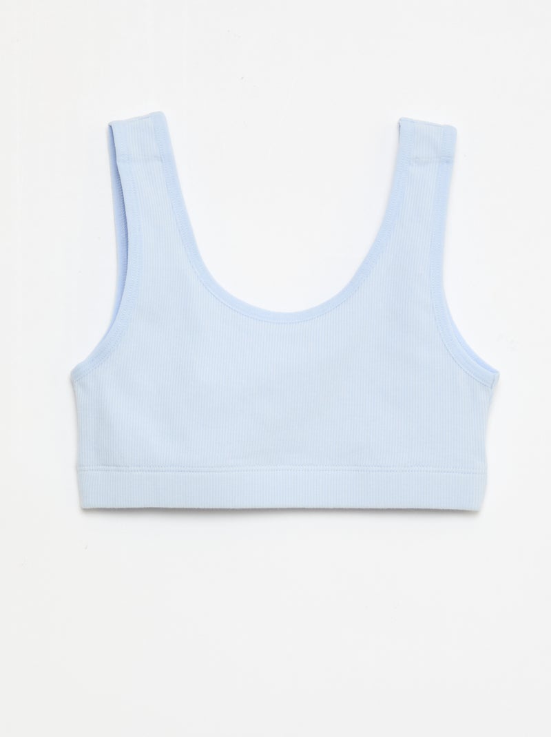 Set beha's van ribtricot Blauw - Kiabi