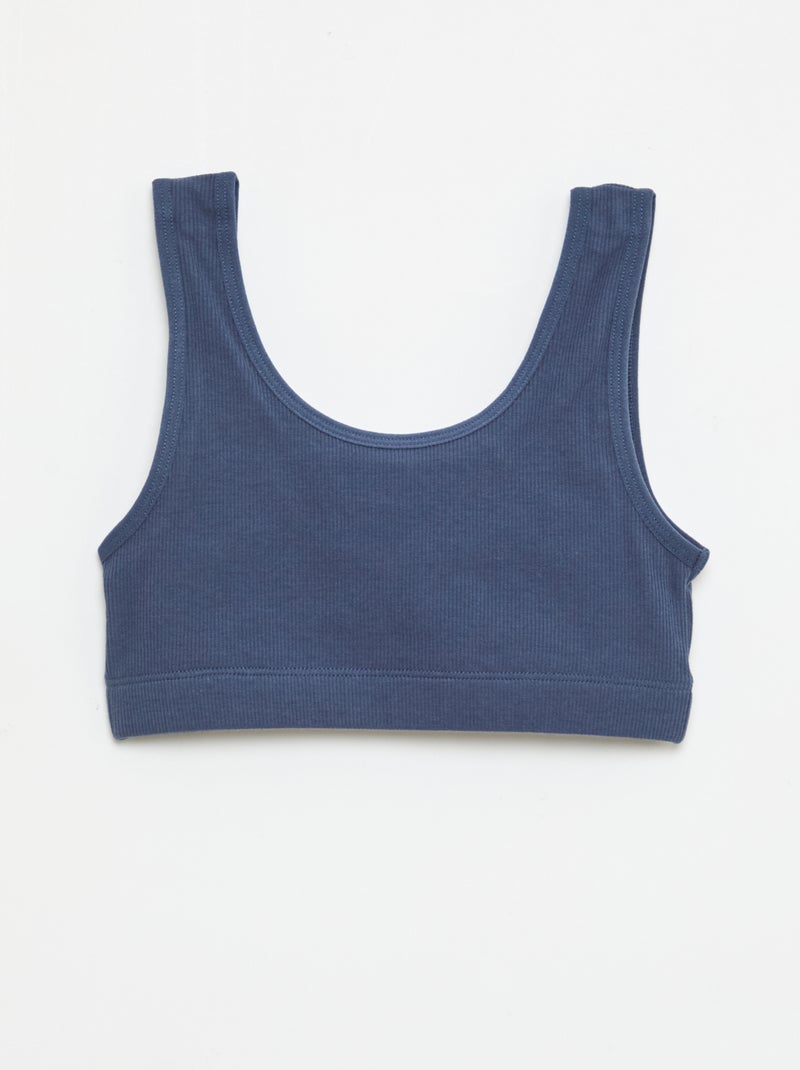 Set beha's van ribtricot Blauw - Kiabi