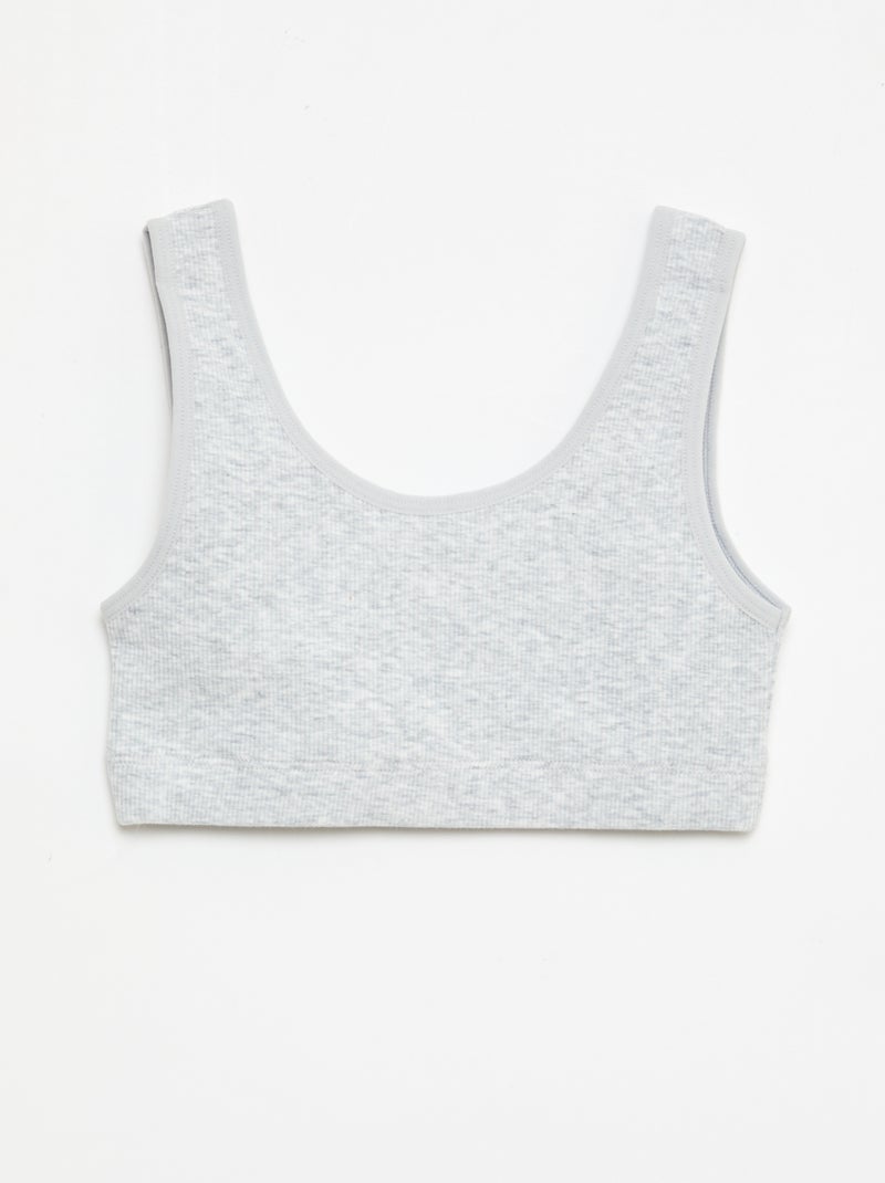 Set beha's van ribtricot Grijs - Kiabi