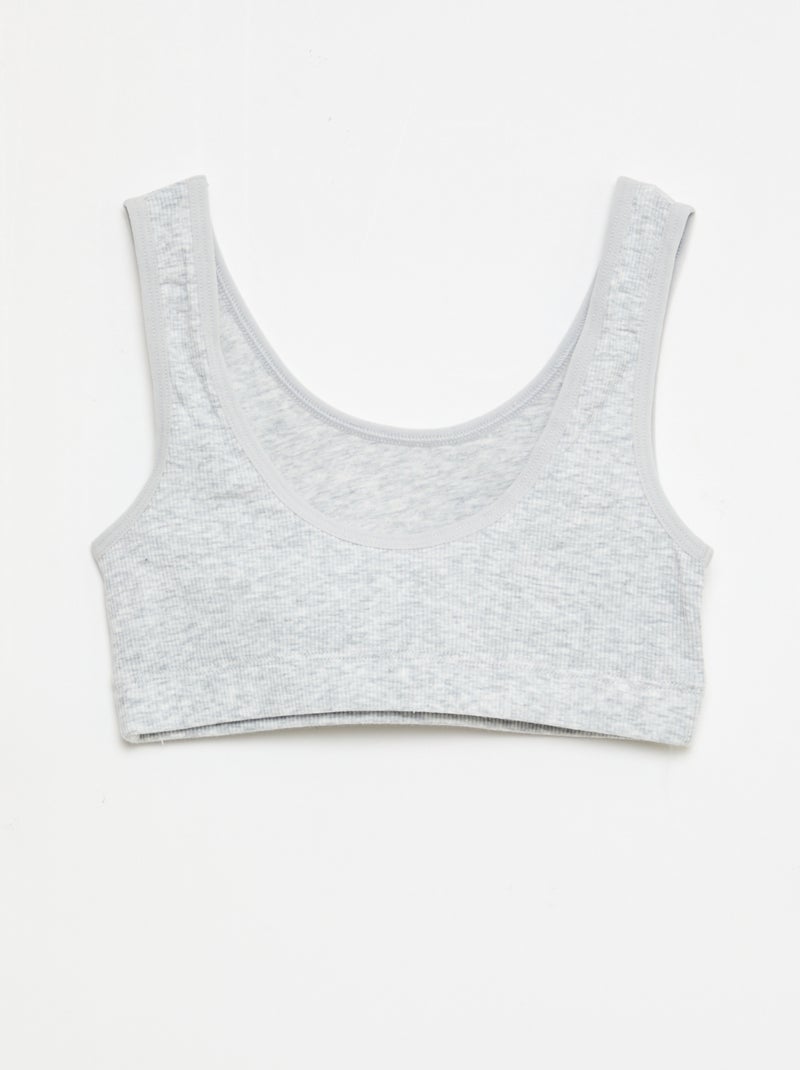 Set beha's van ribtricot Grijs - Kiabi