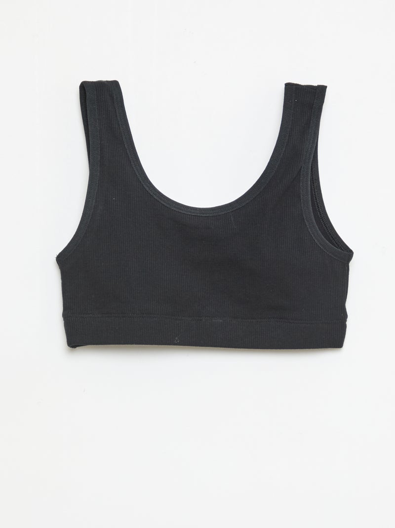 Set beha's van ribtricot Zwart - Kiabi