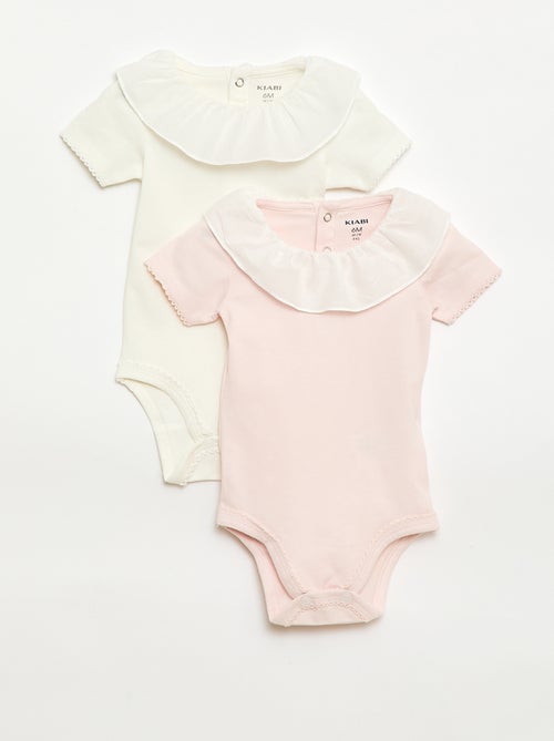 Set bodies met claudinekraag - 2 stuks - Kiabi