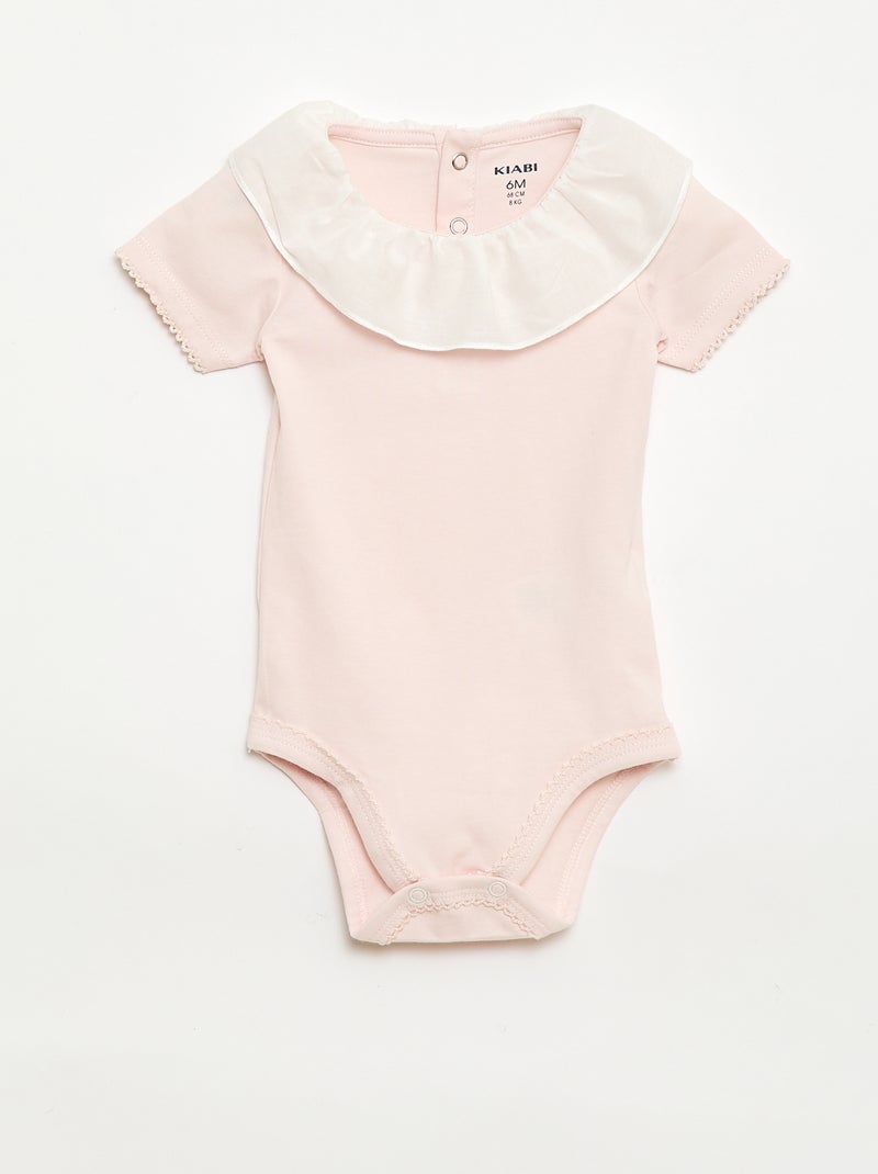 Set bodies met claudinekraag - 2 stuks Rose - Kiabi