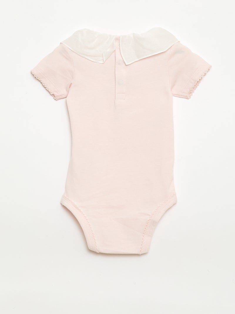 Set bodies met claudinekraag - 2 stuks Rose - Kiabi