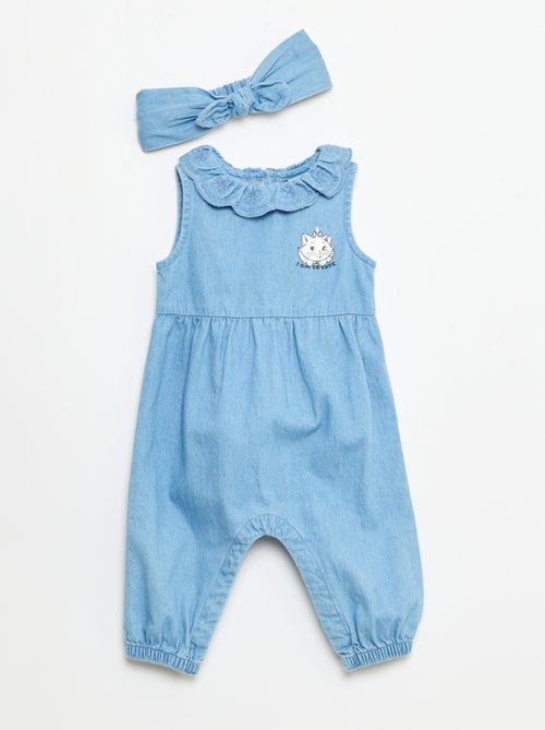 Set 'Disney' van denim - Lange tuinbroek met haarband - Kiabi