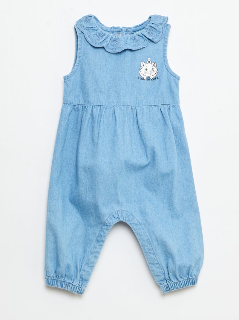 Set 'Disney' van denim - Lange tuinbroek met haarband Blauw - Kiabi