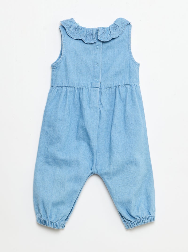Set 'Disney' van denim - Lange tuinbroek met haarband Blauw - Kiabi
