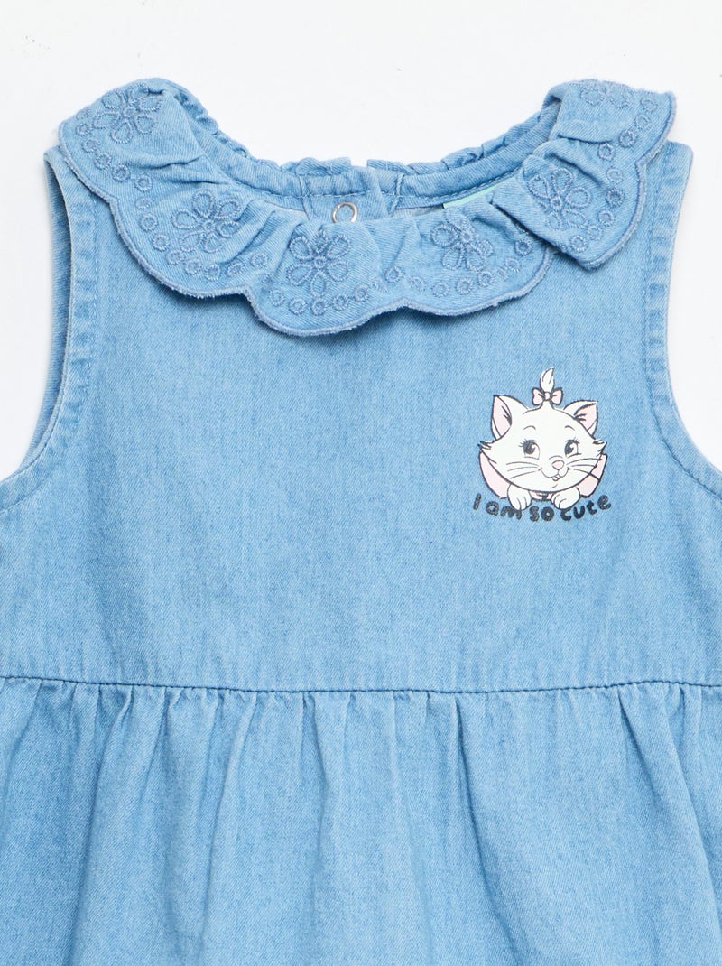Set 'Disney' van denim - Lange tuinbroek met haarband Blauw - Kiabi