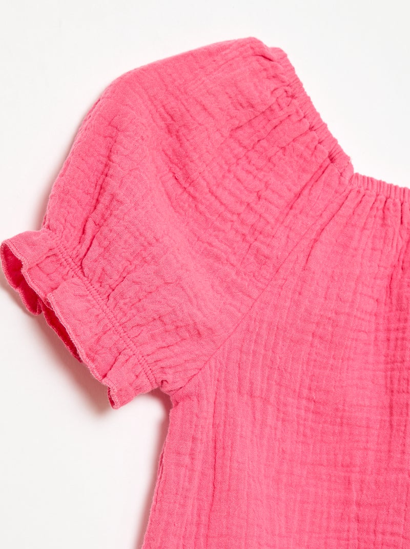 Set effen blouse + short - 2-delig Rose - Kiabi