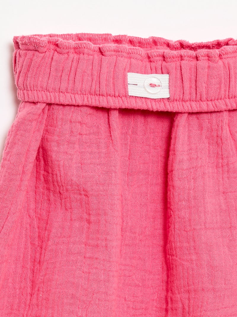 Set effen blouse + short - 2-delig Rose - Kiabi