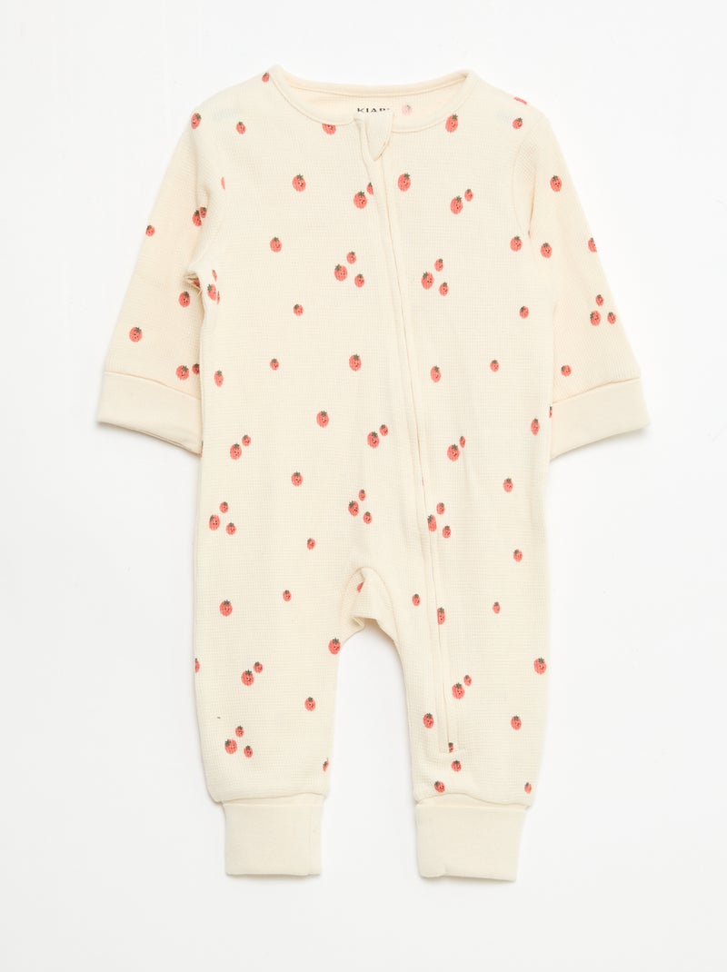 Set meegroei-body + pyjama van ribtricot Wit - Kiabi