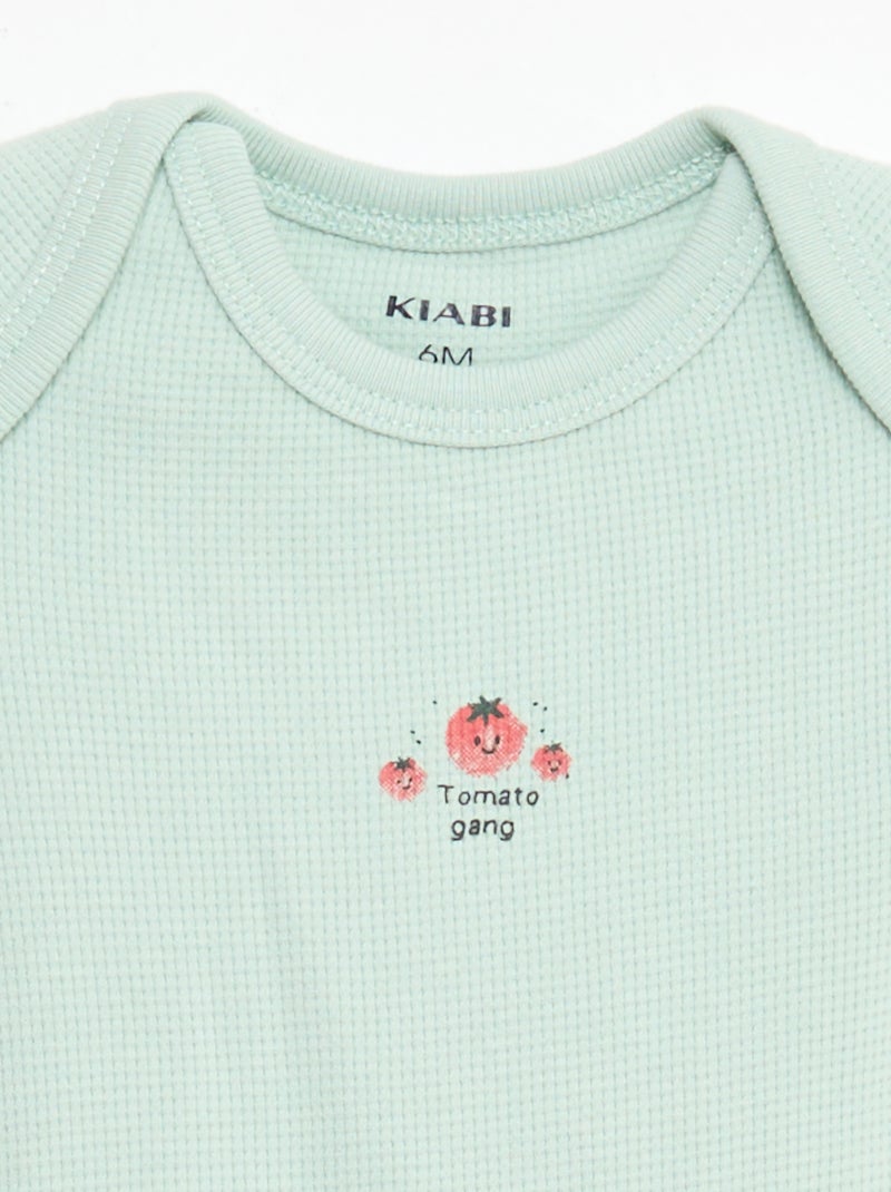 Set meegroei-body + pyjama van ribtricot Wit - Kiabi