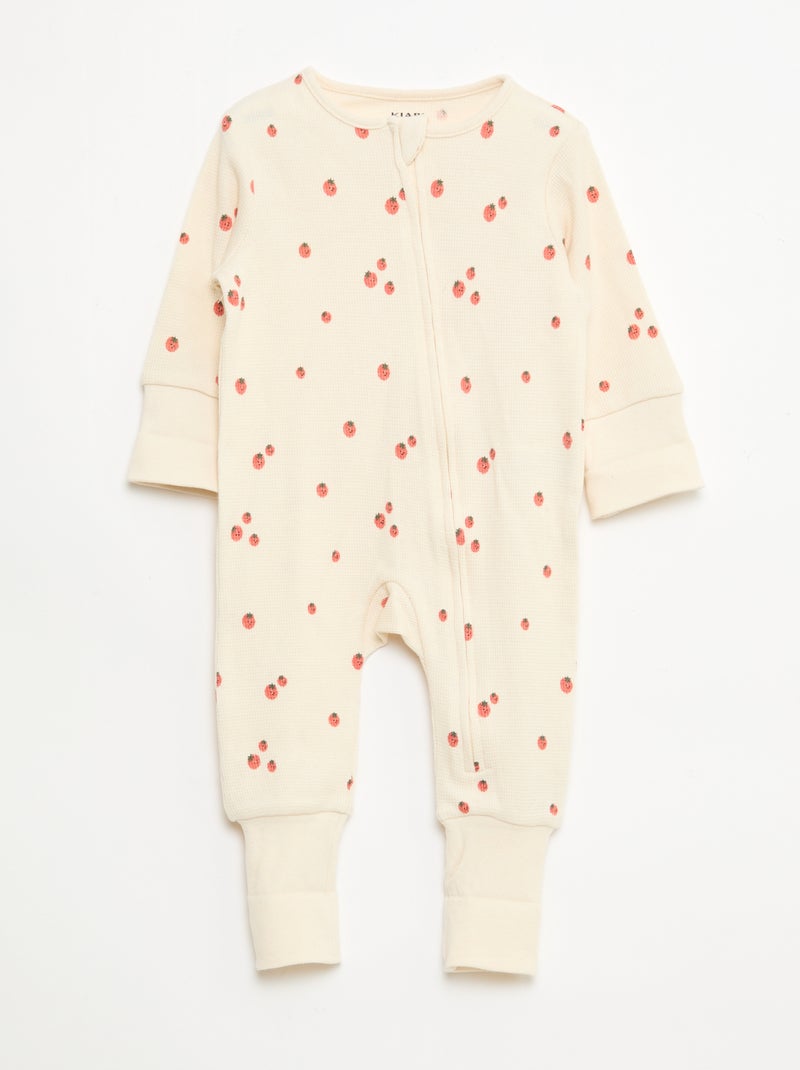 Set meegroei-body + pyjama van ribtricot Wit - Kiabi