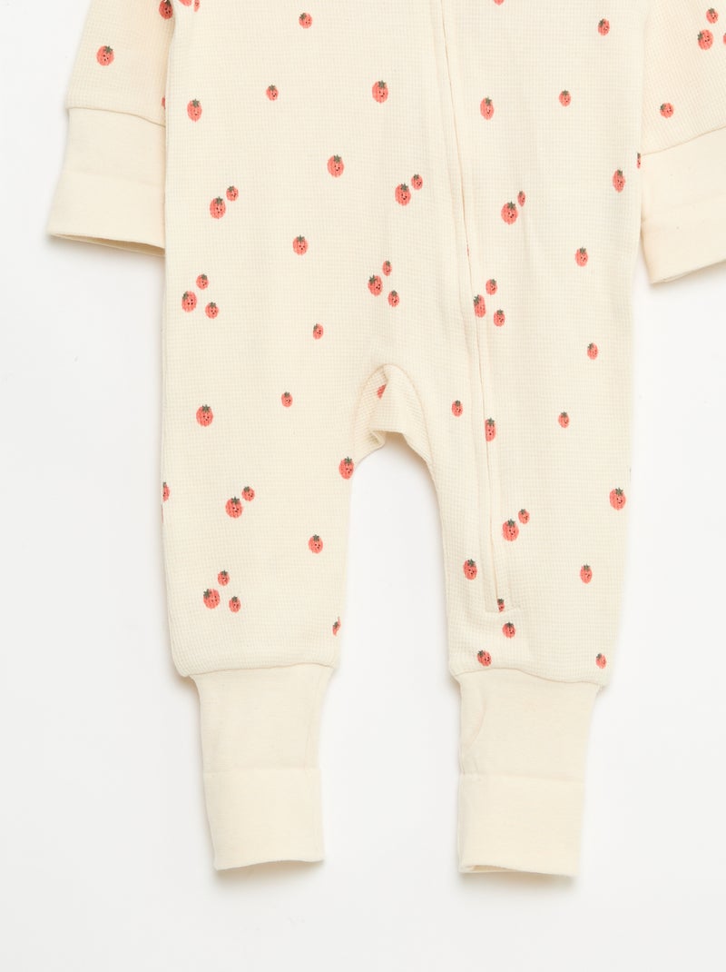 Set meegroei-body + pyjama van ribtricot Wit - Kiabi