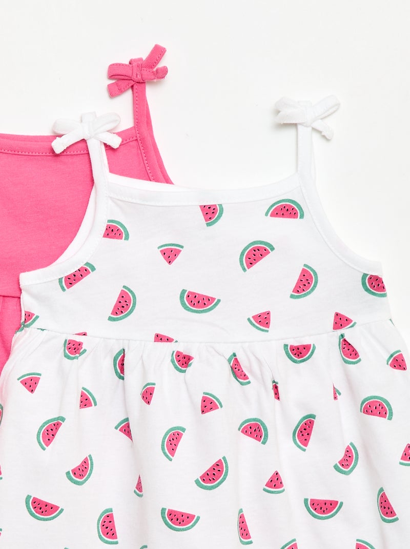 Set met 2 jurken met spaghettibandjes Wit - Kiabi