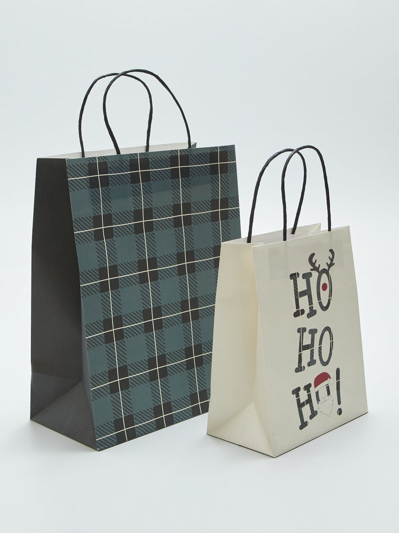 Set met 2 kerstcadeautasjes GROEN - Kiabi