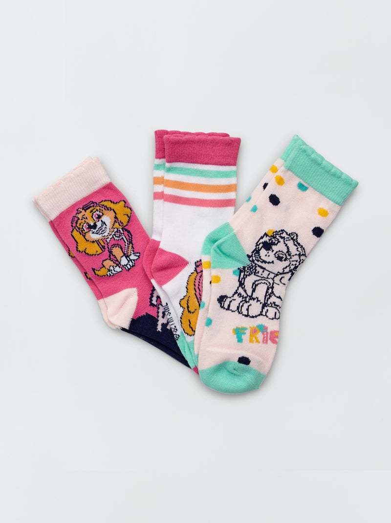 Set met 3 paar sokken 'PAW Patrol' roze / wit - Kiabi