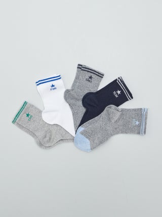 Set met 5 paar sokken met contrast