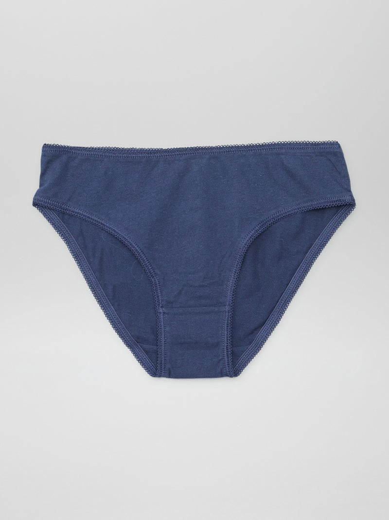 Set met 7 effen onderbroekjes BLAUW - Kiabi